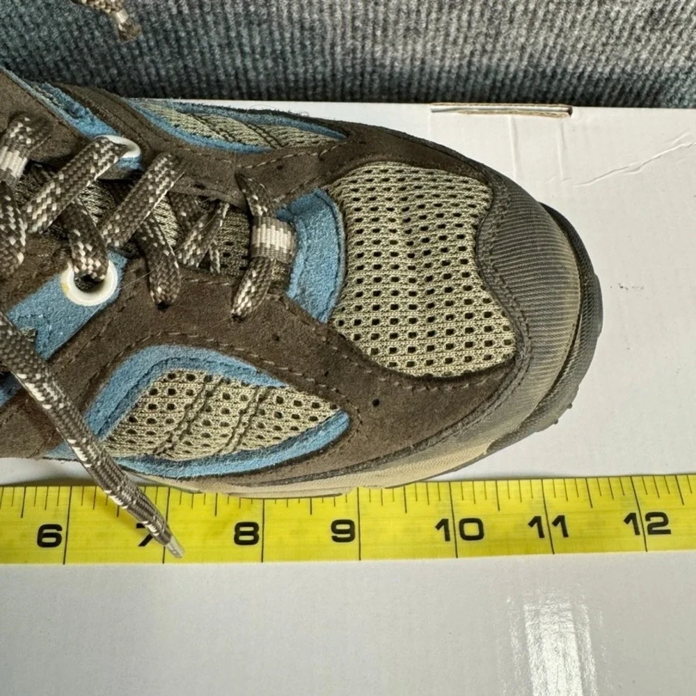 Vasque Women Brown Blue Waterproof Hiking Shoes 7017 M Leather Mesh Low Top 9M